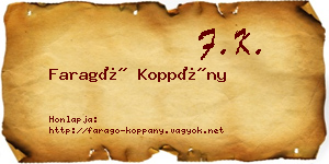 Faragó Koppány névjegykártya