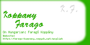 koppany farago business card