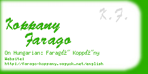 koppany farago business card